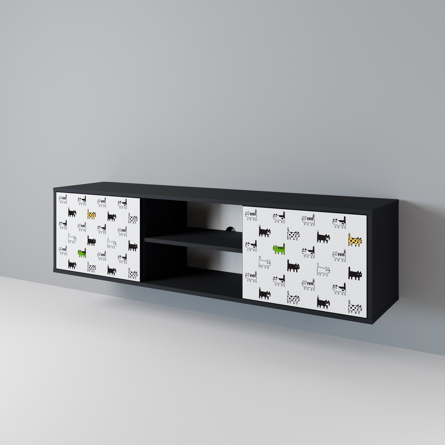 CATS COMPILATION 2-Door TV Cabinet