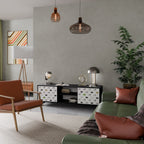 CATS COMPILATION Móvel de TV com 2 Portas em Acabamento Preto