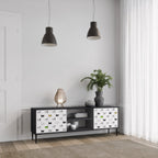 CATS COMPILATION Móvel de TV com 2 Portas em Acabamento Preto