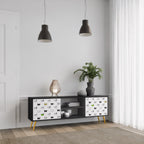 CATS COMPILATION Móvel de TV com 2 Portas em Acabamento Preto