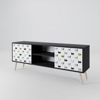 CATS COMPILATION Móvel de TV com 2 Portas em Acabamento Preto