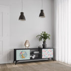 COLORFUL ALPACAS Móvel de TV com 2 Portas em Acabamento Preto