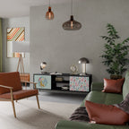 COLORFUL ALPACAS Móvel de TV com 2 Portas em Acabamento Preto