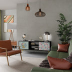 COLORFUL ALPACAS Móvel de TV com 2 Portas em Acabamento Preto