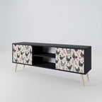 HAPPY HENS Móvel de TV com 2 Portas em Acabamento Preto