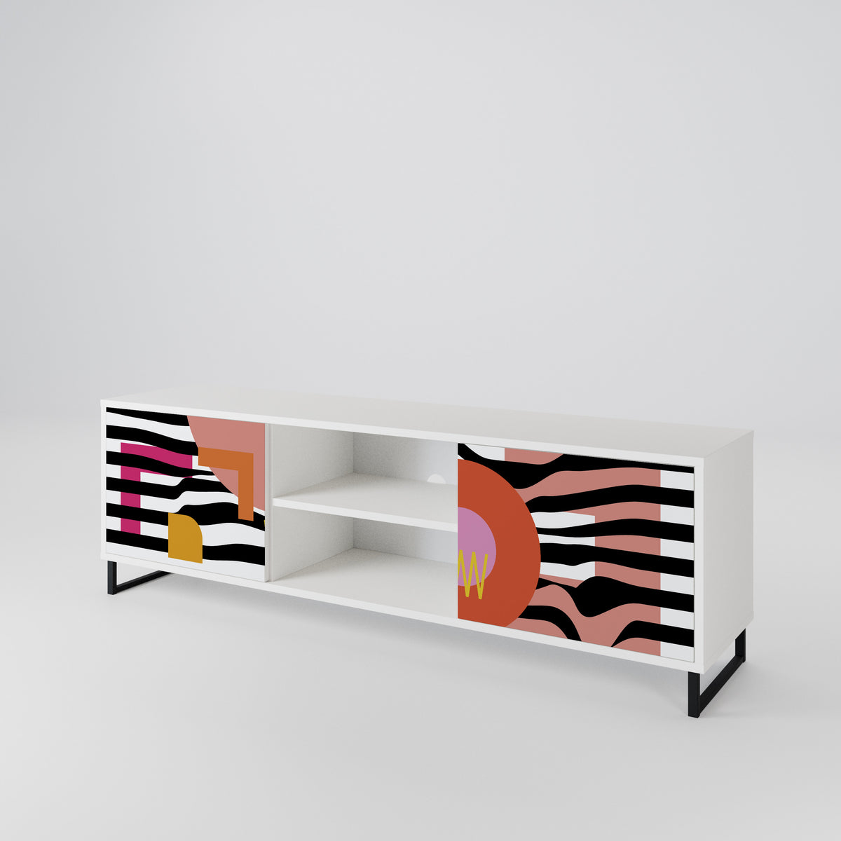 CHROMATIC ABSTRACT 2-Door TV Cabinet