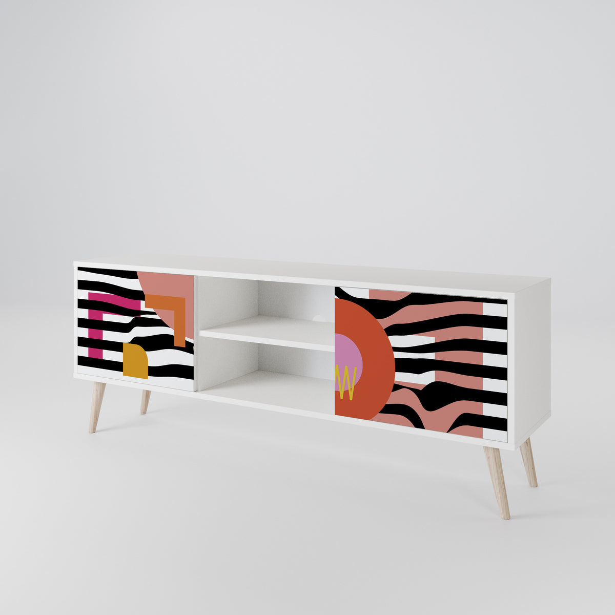 CHROMATIC ABSTRACT 2-Door TV Cabinet