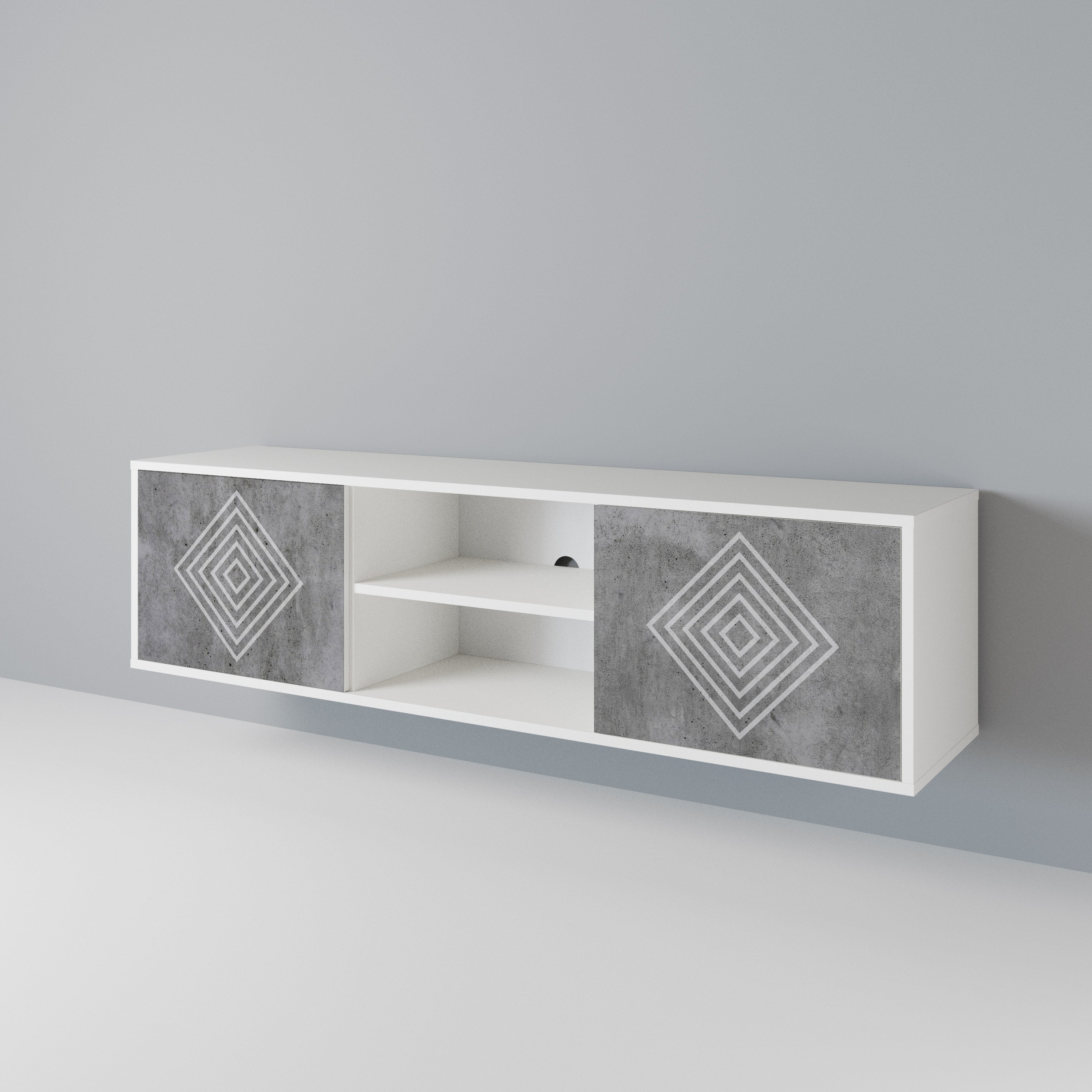 POLYGONAL ARTISTRY Móvel de TV de 2 Portas