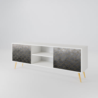 TESSELATED GRAYISH 2-Door TV Cabinet