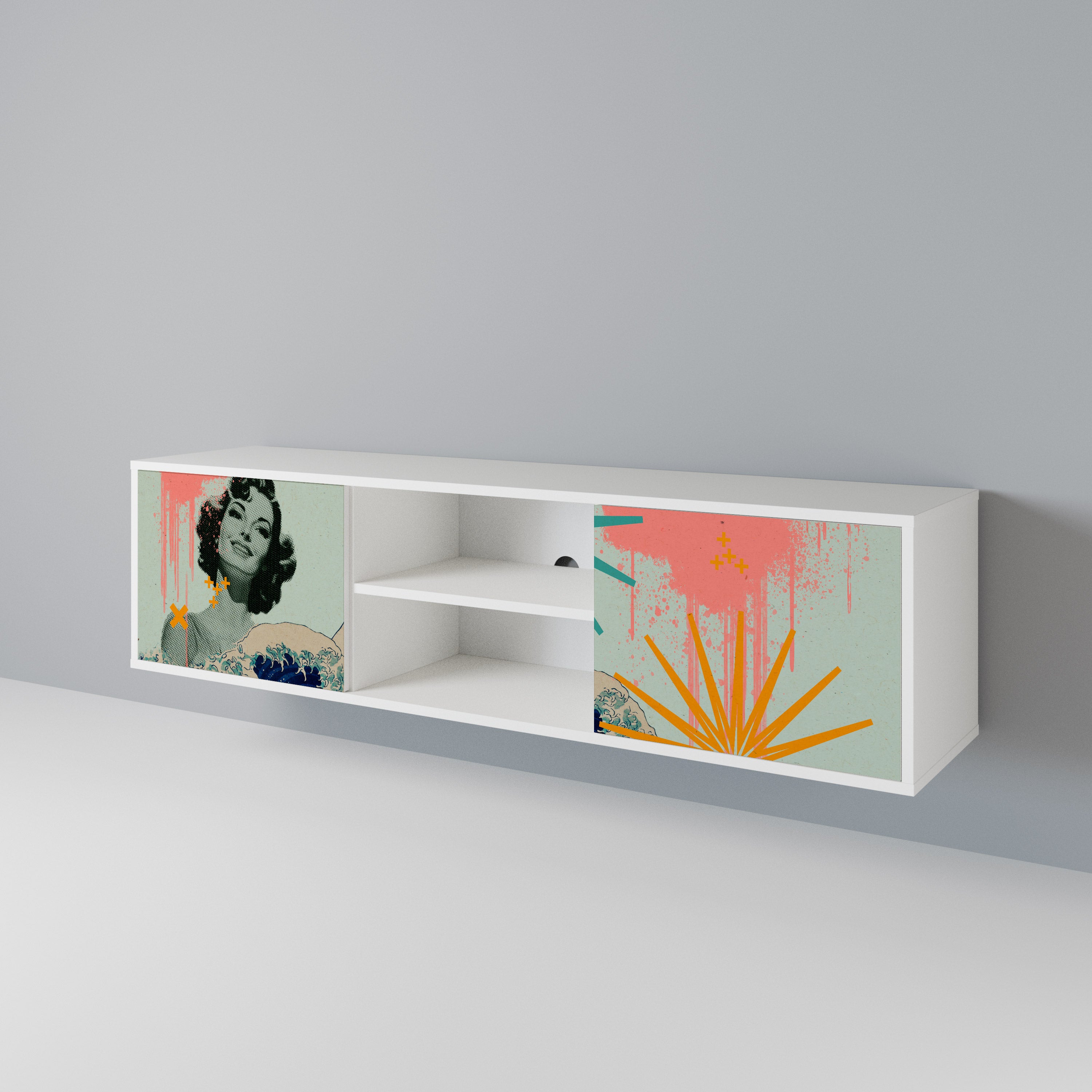 KANAGAWA BEAUTY Móvel de TV de 2 Portas