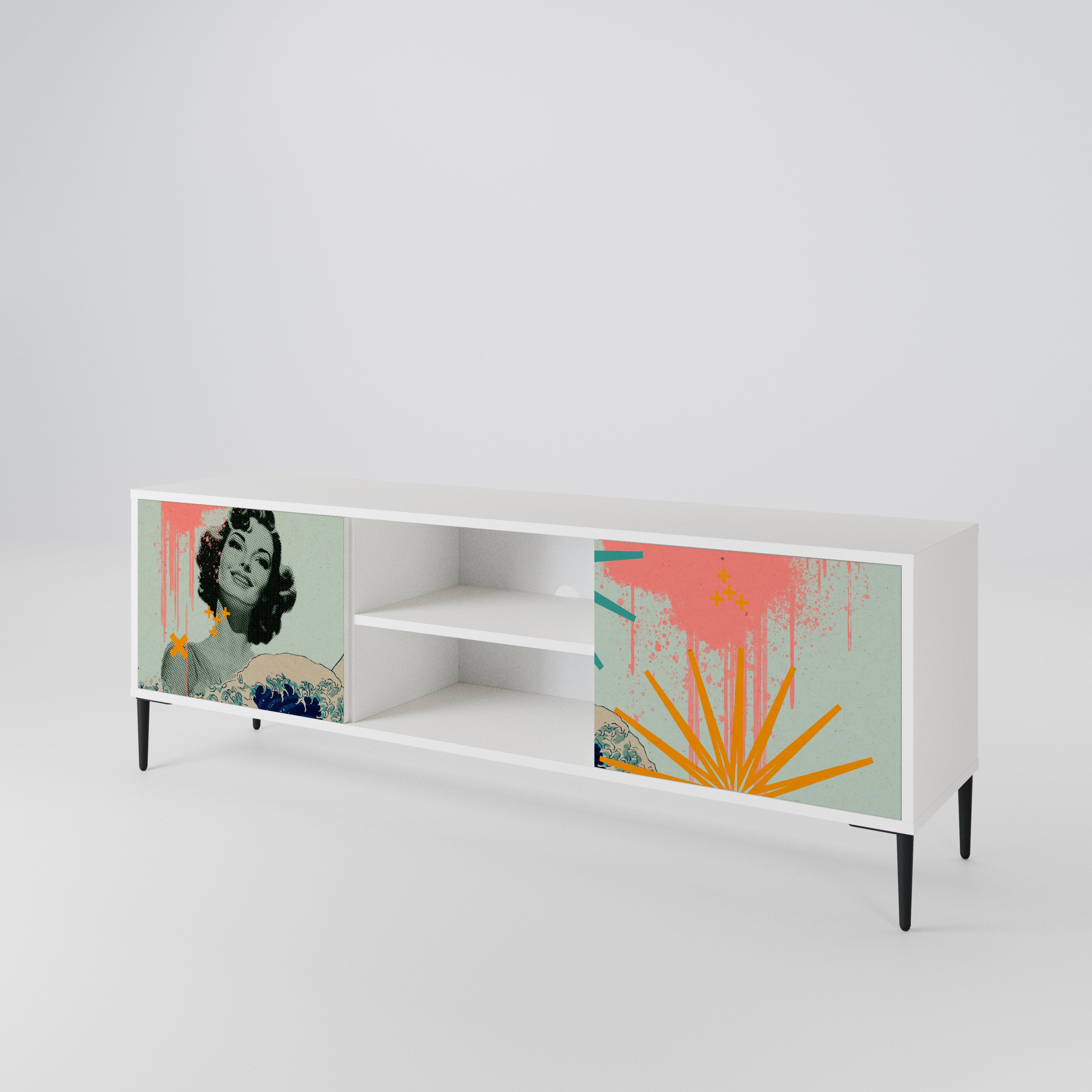 KANAGAWA BEAUTY Móvel de TV de 2 Portas