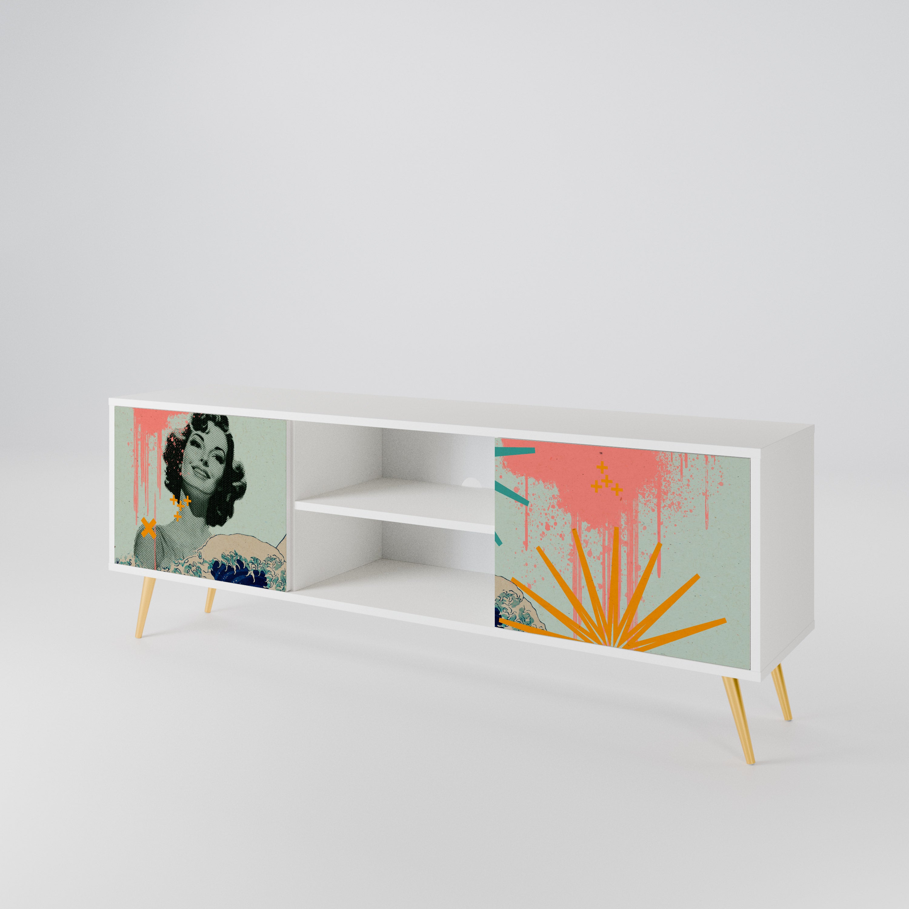 KANAGAWA BEAUTY Móvel de TV de 2 Portas