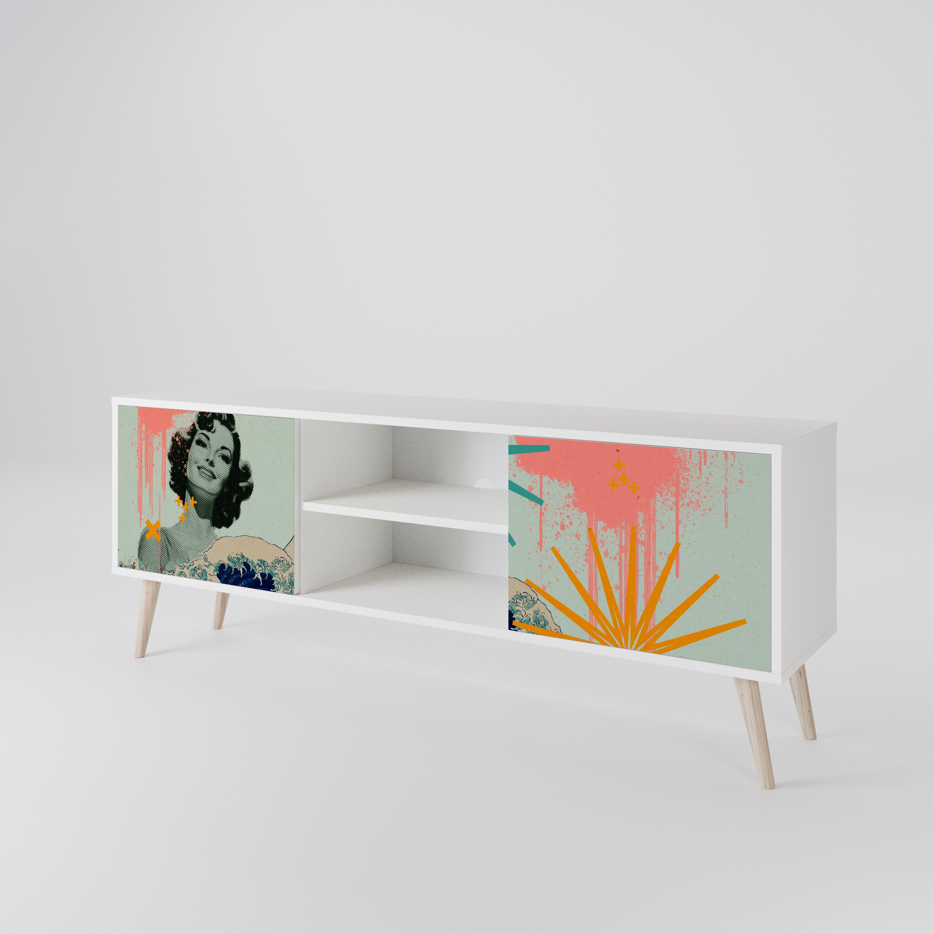 KANAGAWA BEAUTY Móvel de TV de 2 Portas
