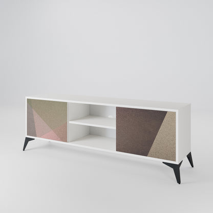 BEIGE GEOMETRY Móvel de TV de 2 Portas