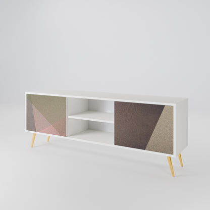 BEIGE GEOMETRY Móvel de TV de 2 Portas