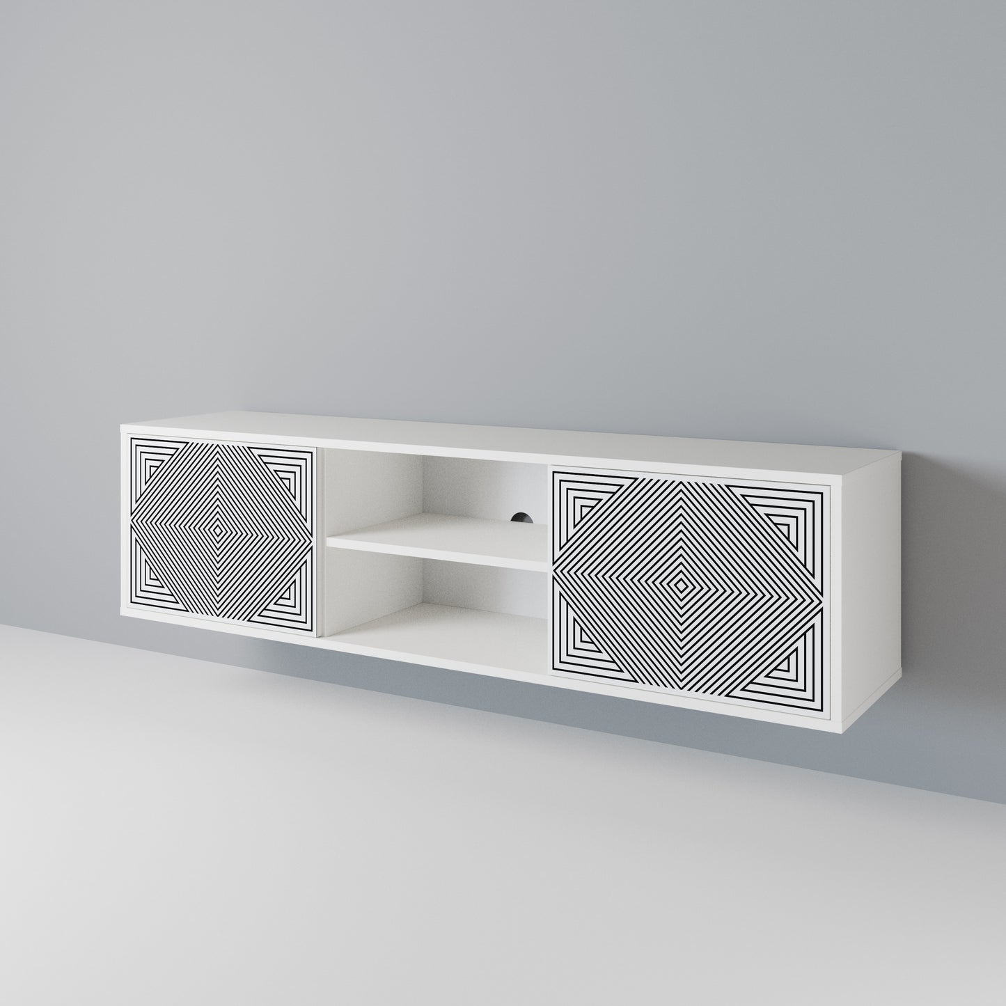POLYGON ILLUSION Móvel de TV de 2 Portas