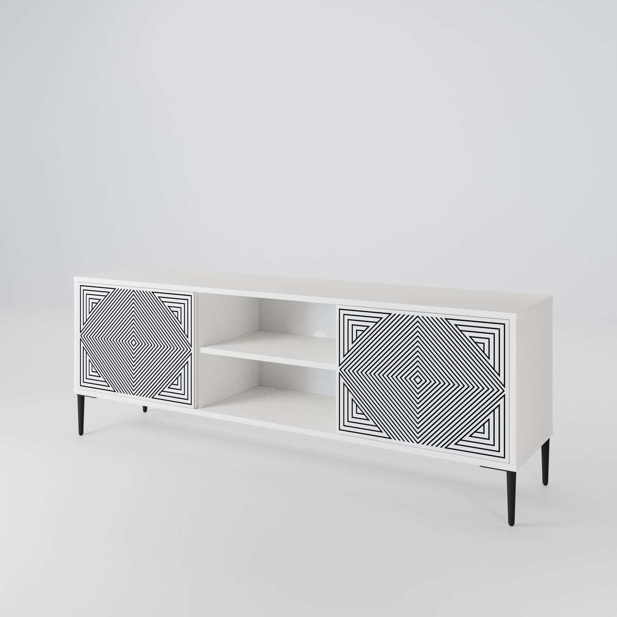 POLYGON ILLUSION Móvel de TV de 2 Portas