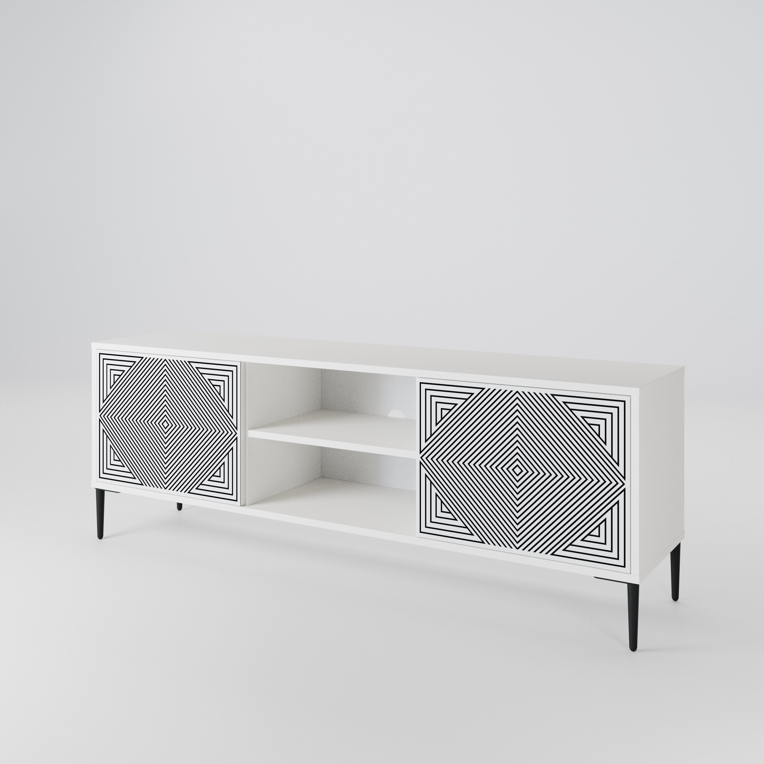 POLYGON ILLUSION Móvel de TV de 2 Portas