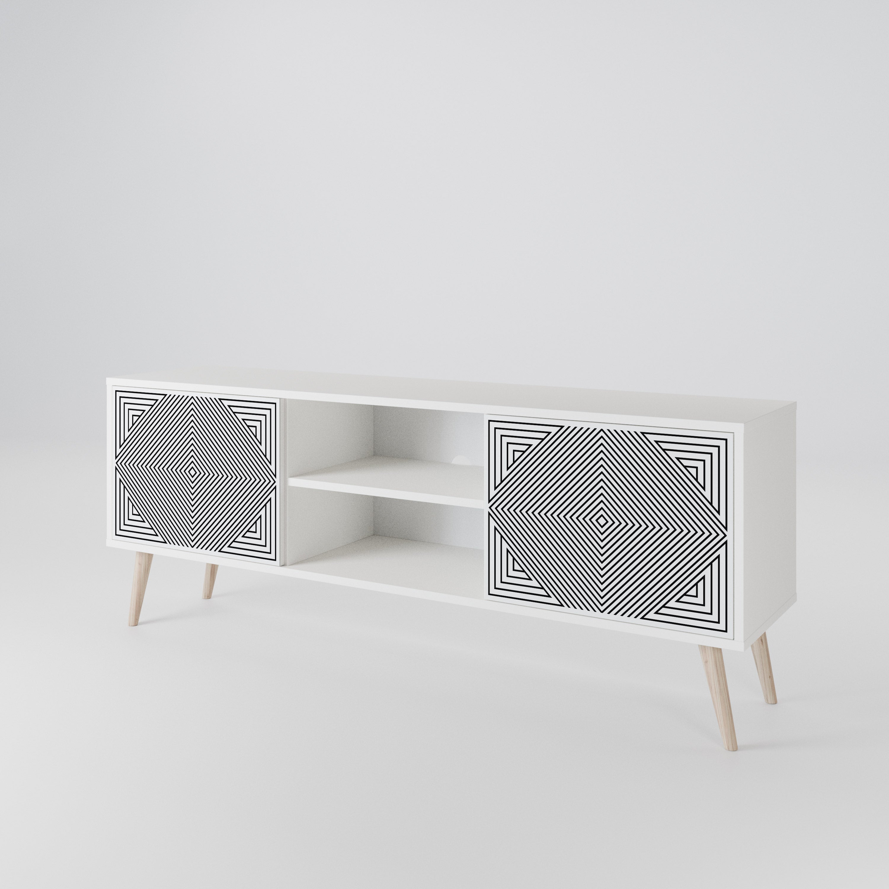 POLYGON ILLUSION Móvel de TV de 2 Portas