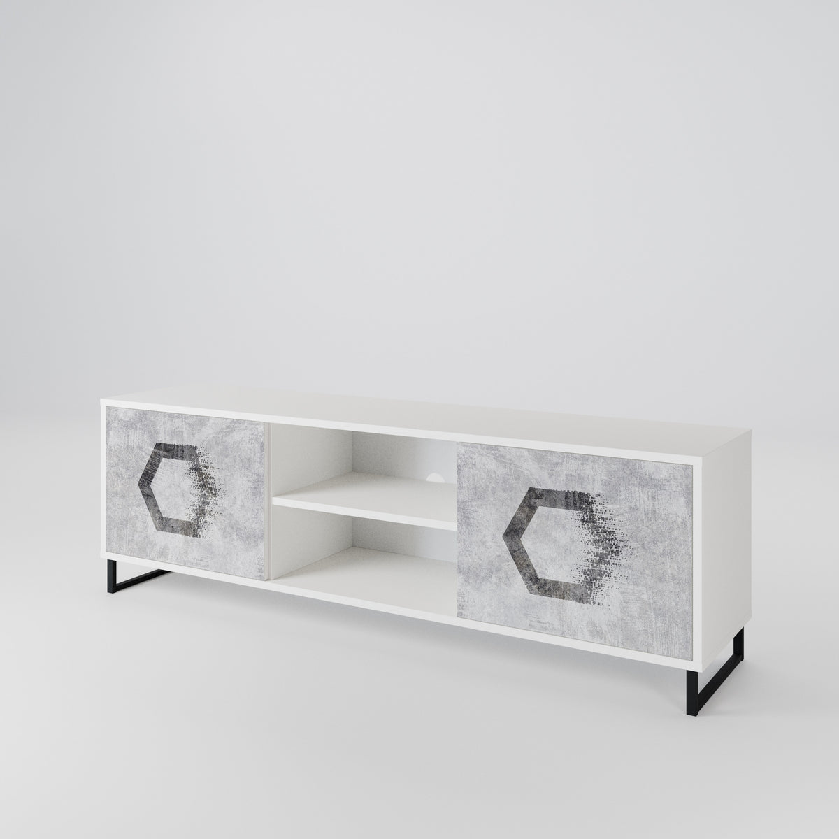 HEXAGONAL FIGURES 2-Door TV Cabinet