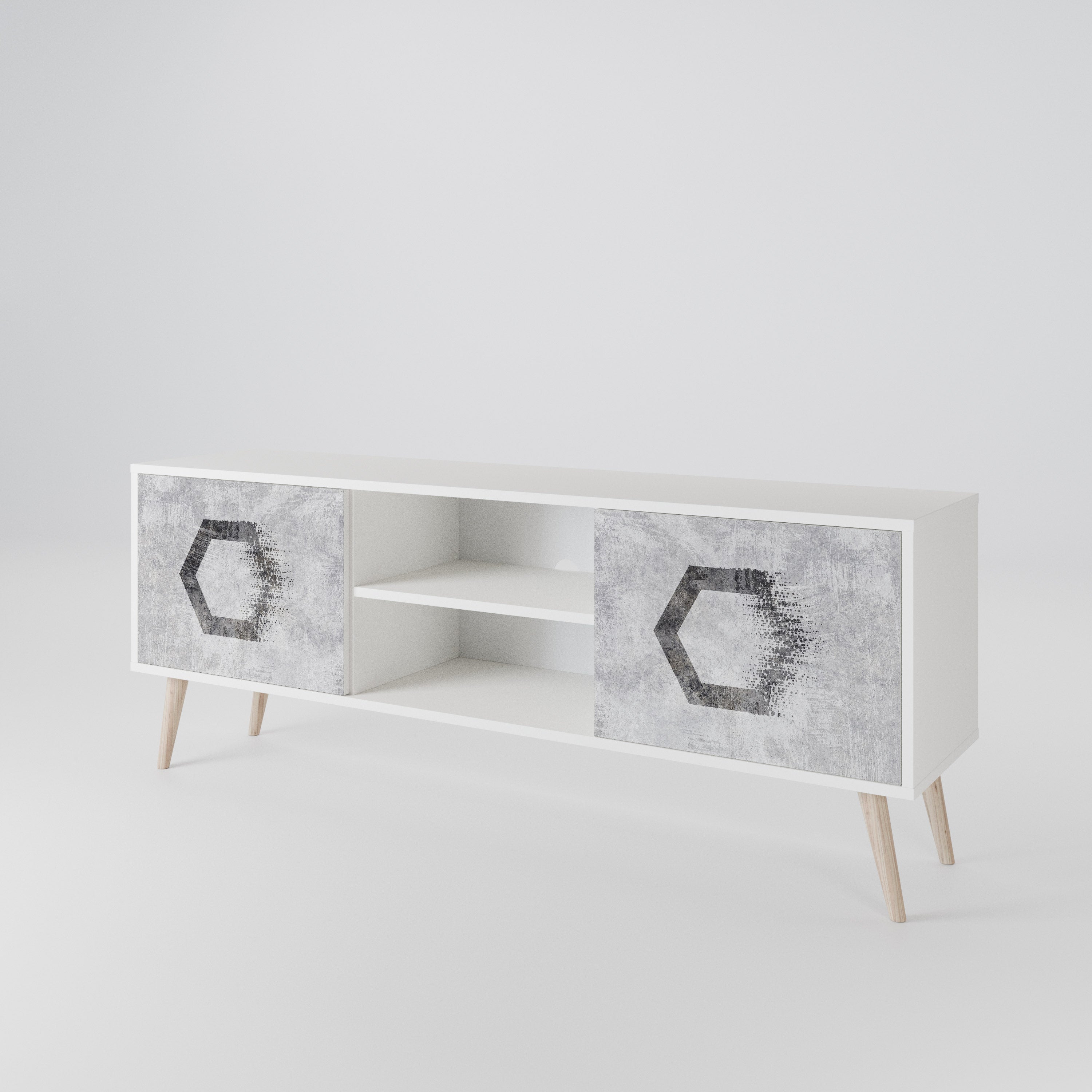HEXAGONAL FIGURES Móvel de TV de 2 Portas