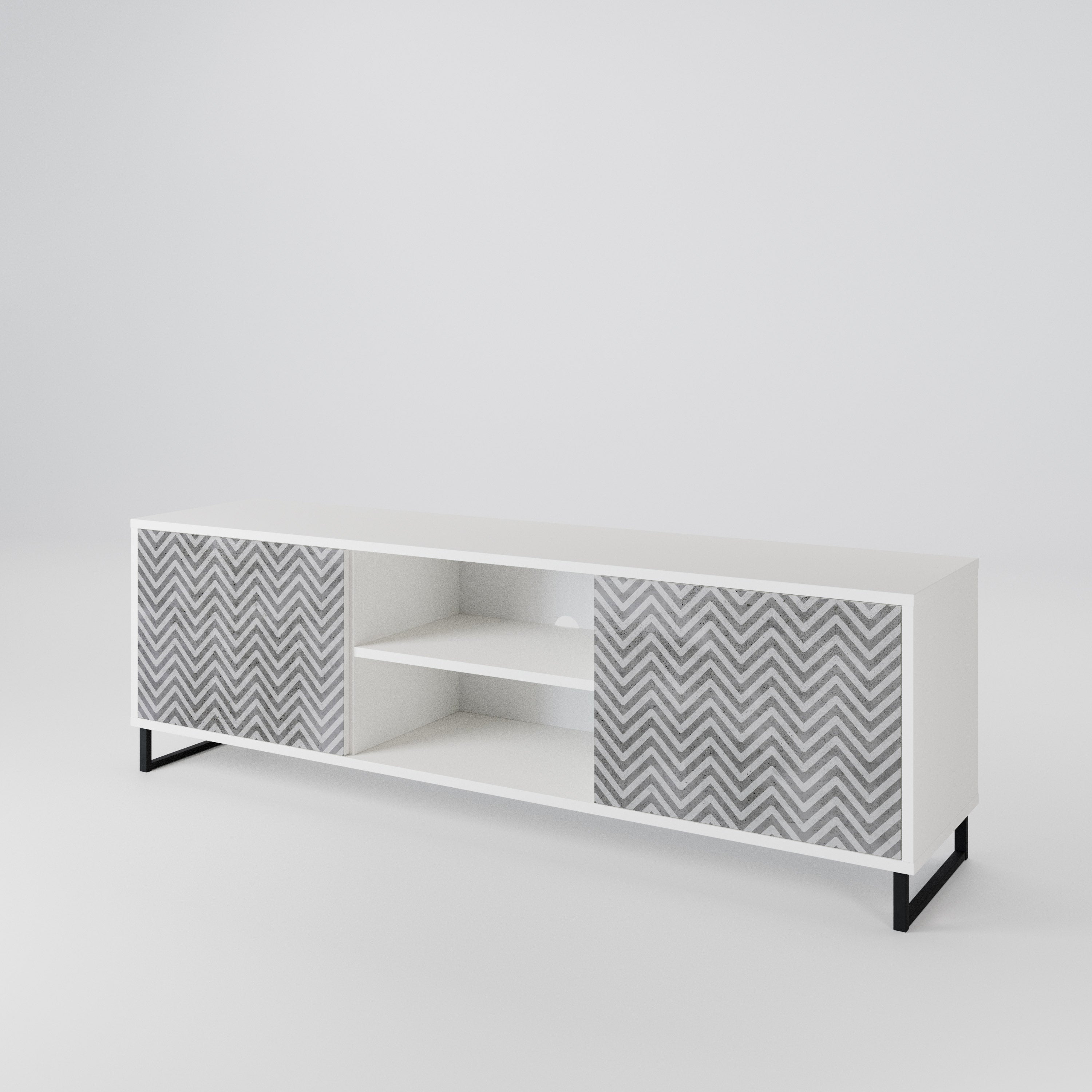 CONCRETE ZIG ZAG Móvel de TV de 2 Portas