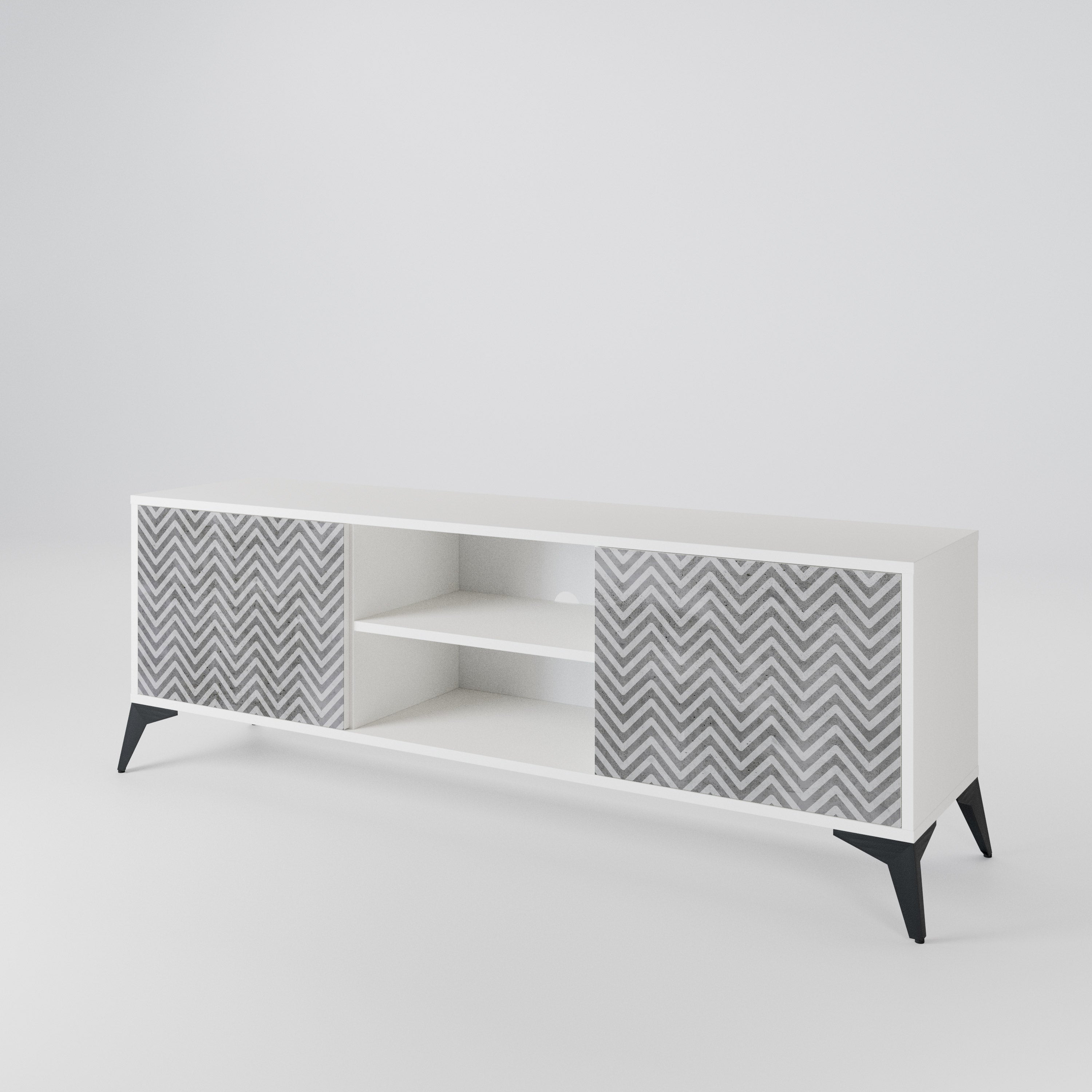 CONCRETE ZIG ZAG Móvel de TV de 2 Portas