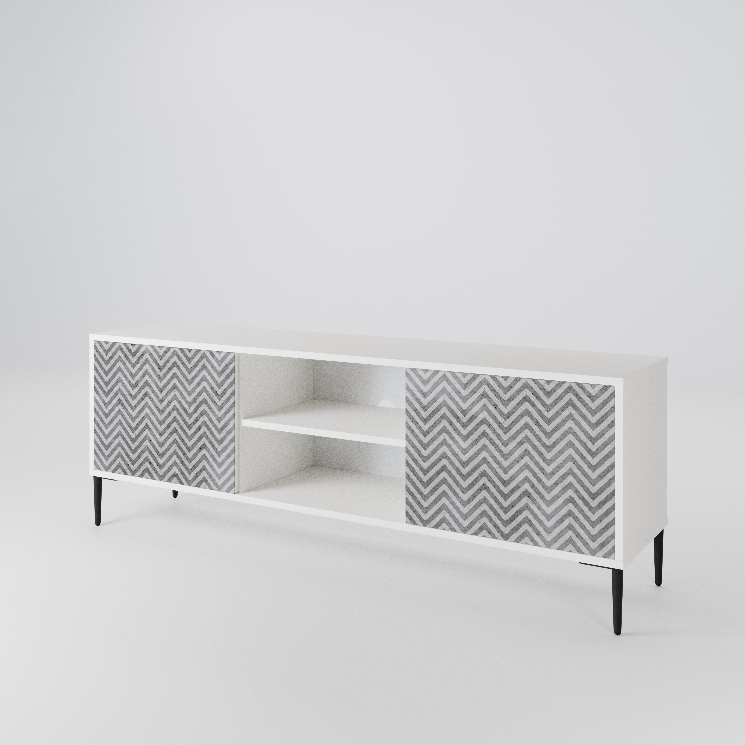 CONCRETE ZIG ZAG Móvel de TV de 2 Portas