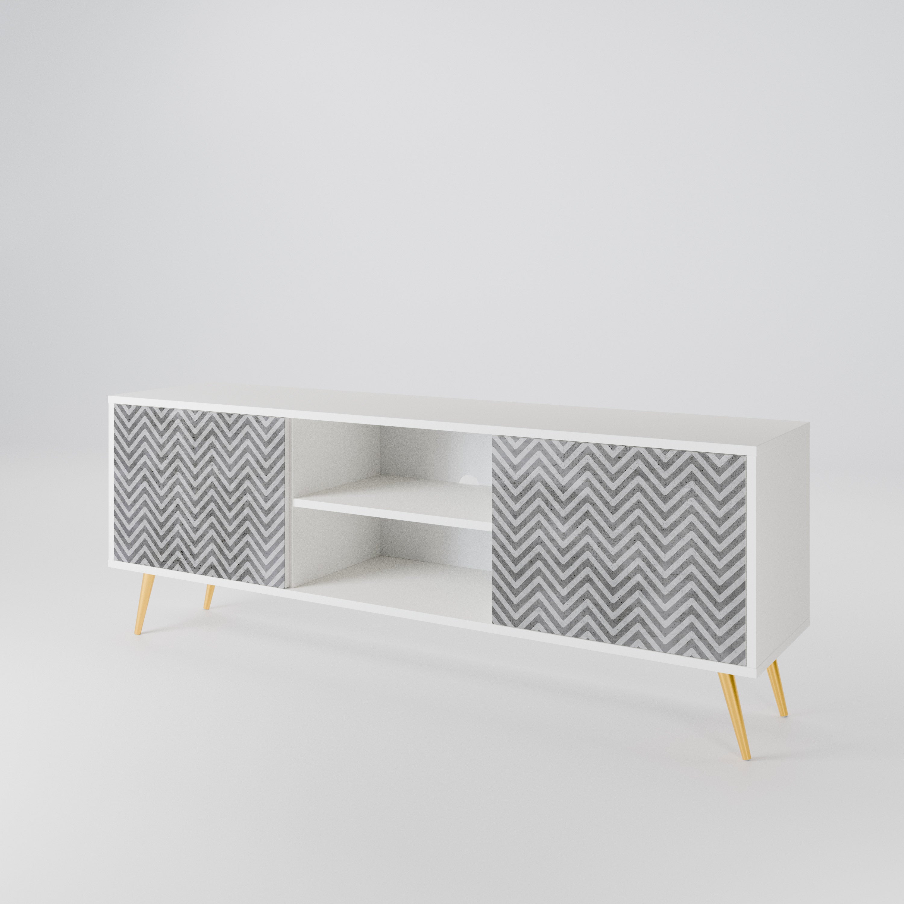 CONCRETE ZIG ZAG Móvel de TV de 2 Portas