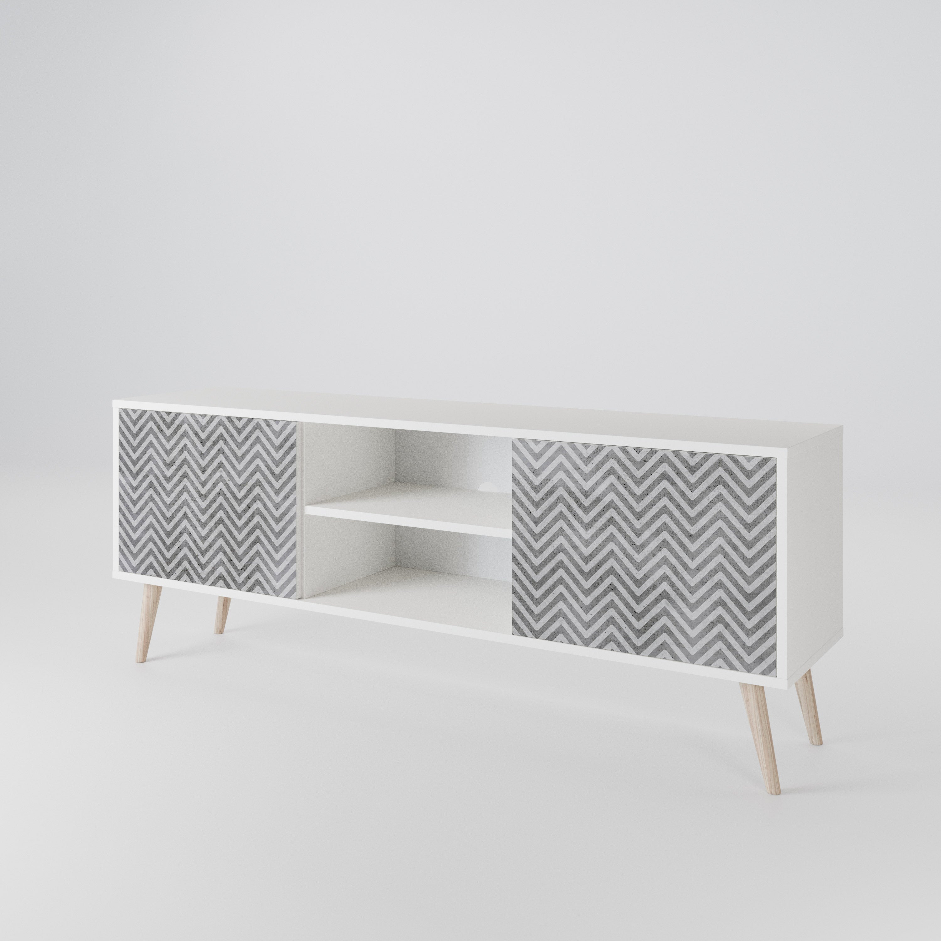CONCRETE ZIG ZAG Móvel de TV de 2 Portas