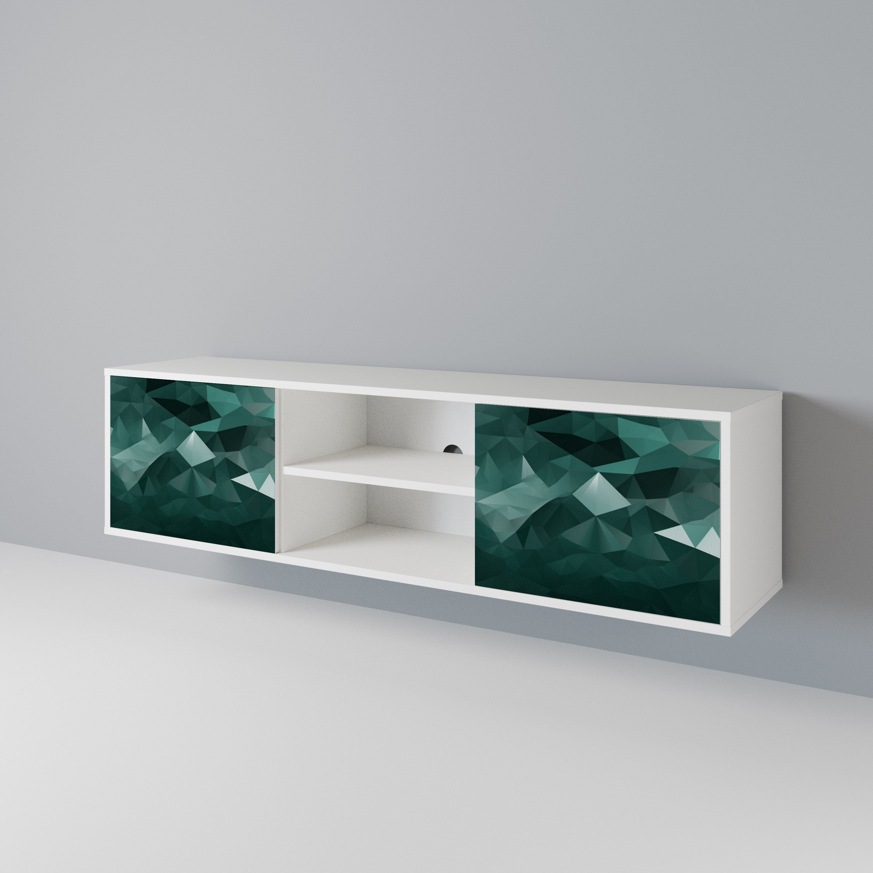POLYGONAL FLOATING Móvel de TV de 2 Portas