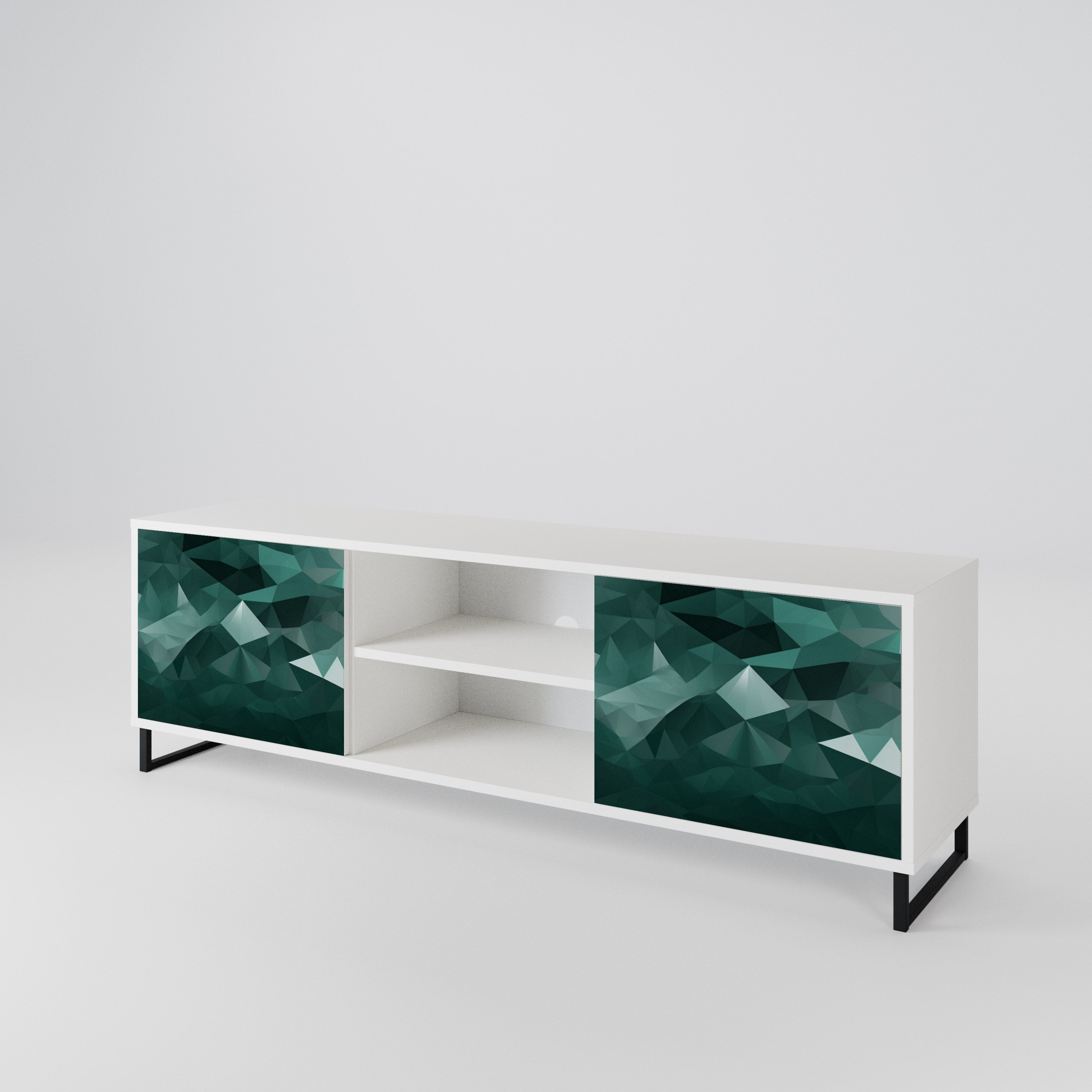 POLYGONAL FLOATING Móvel de TV de 2 Portas
