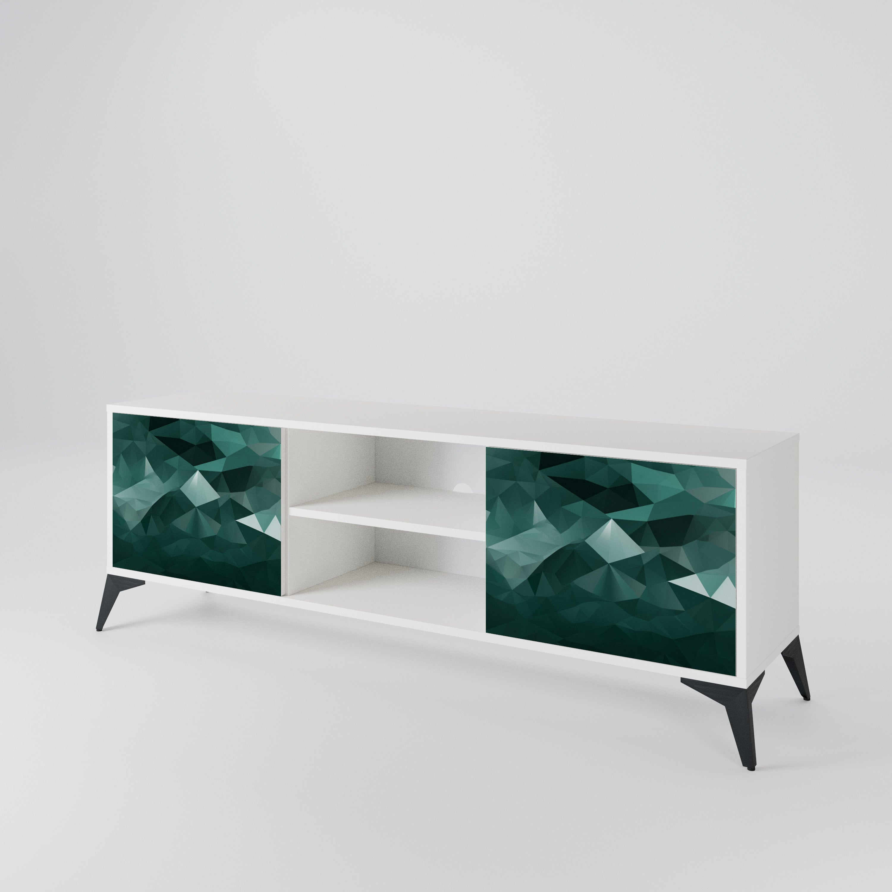 POLYGONAL FLOATING Móvel de TV de 2 Portas