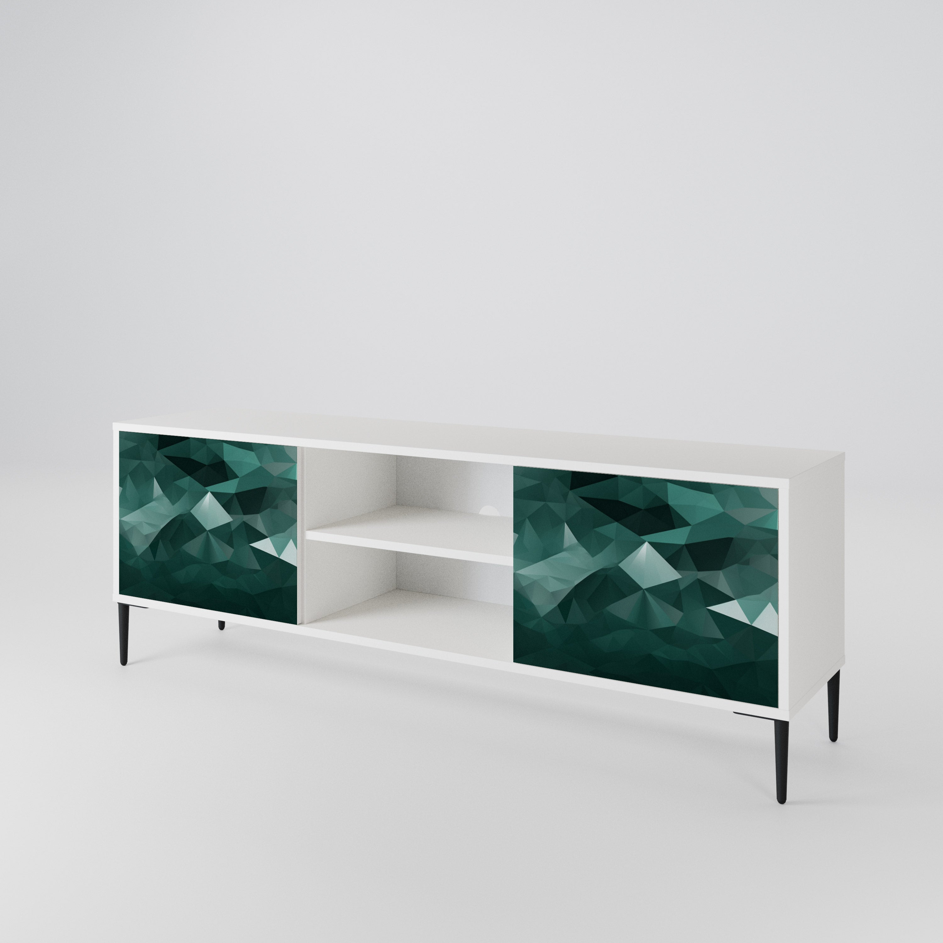 POLYGONAL FLOATING Móvel de TV de 2 Portas