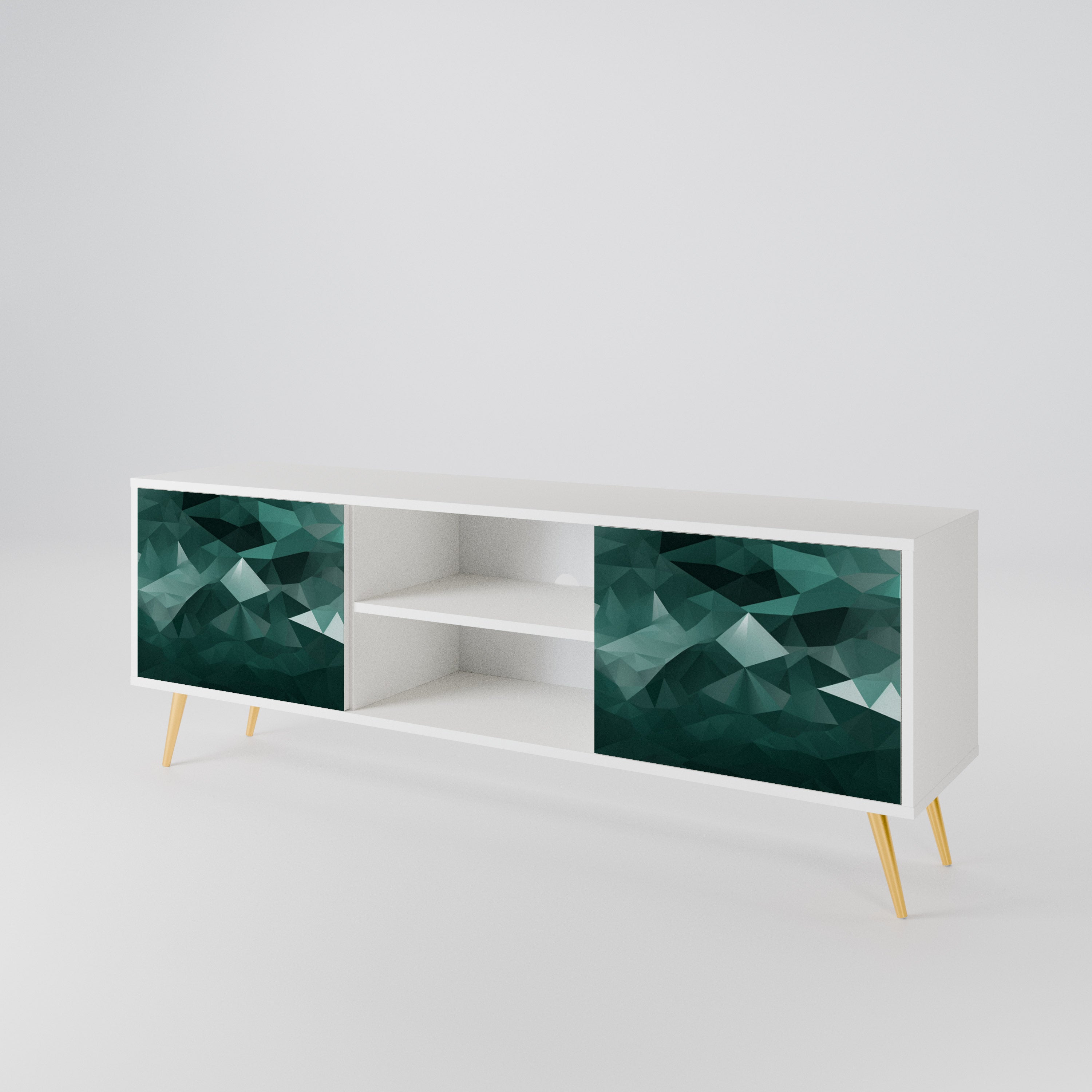 POLYGONAL FLOATING Móvel de TV de 2 Portas