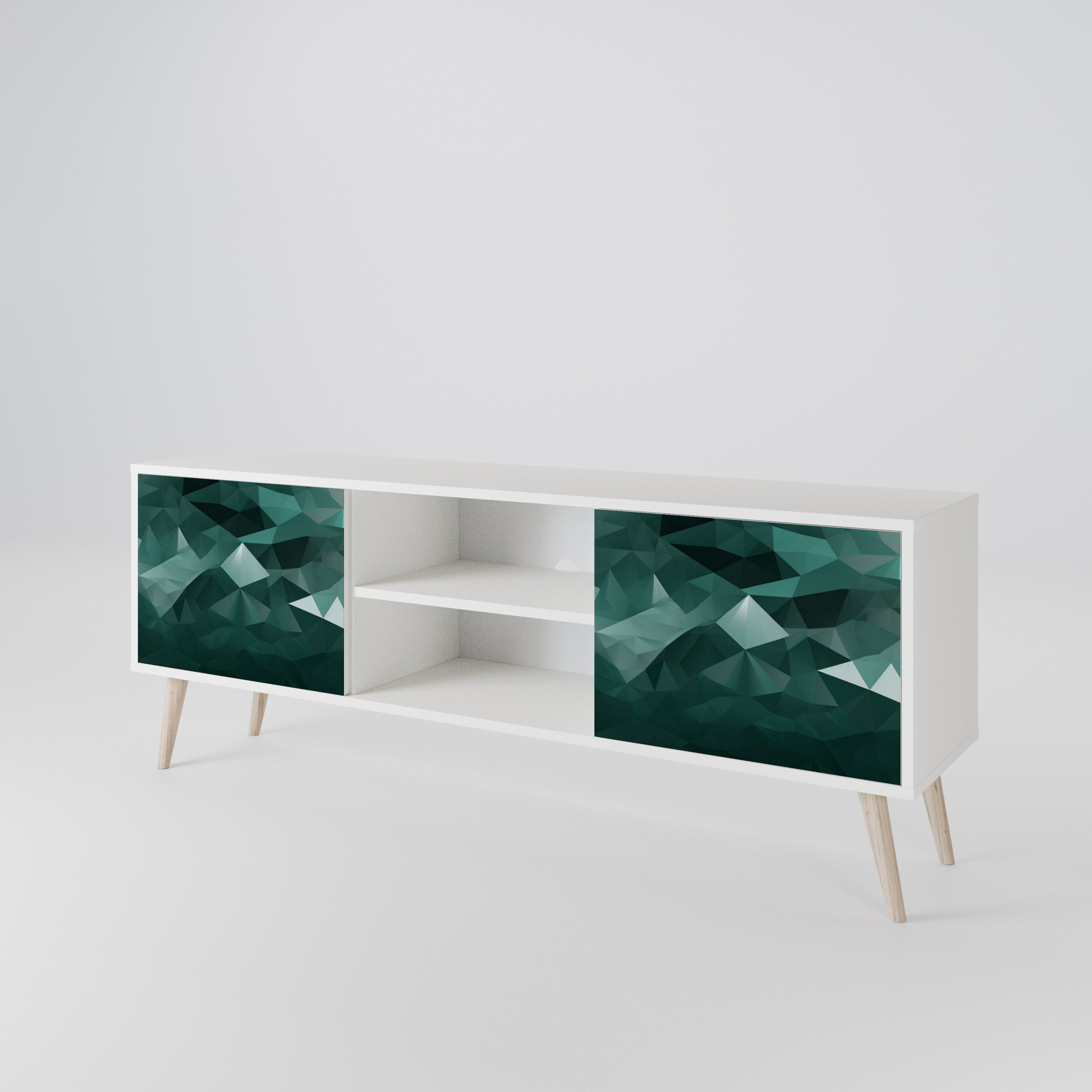 POLYGONAL FLOATING Móvel de TV de 2 Portas