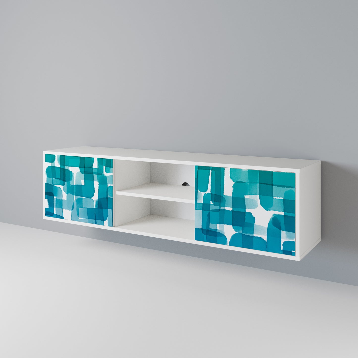TURQUOISE RECTANGLES Móvel de TV de 2 Portas