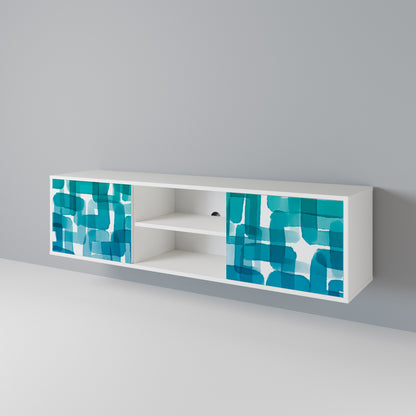 TURQUOISE RECTANGLES Móvel de TV de 2 Portas