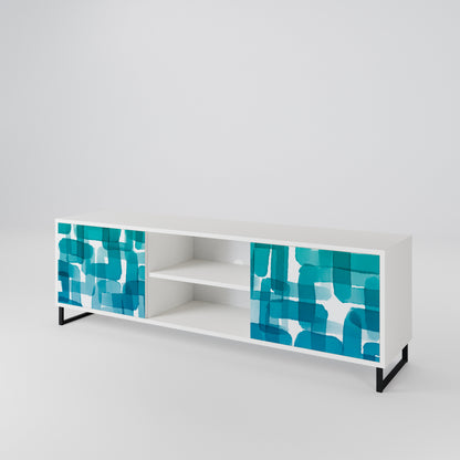 TURQUOISE RECTANGLES Móvel de TV de 2 Portas