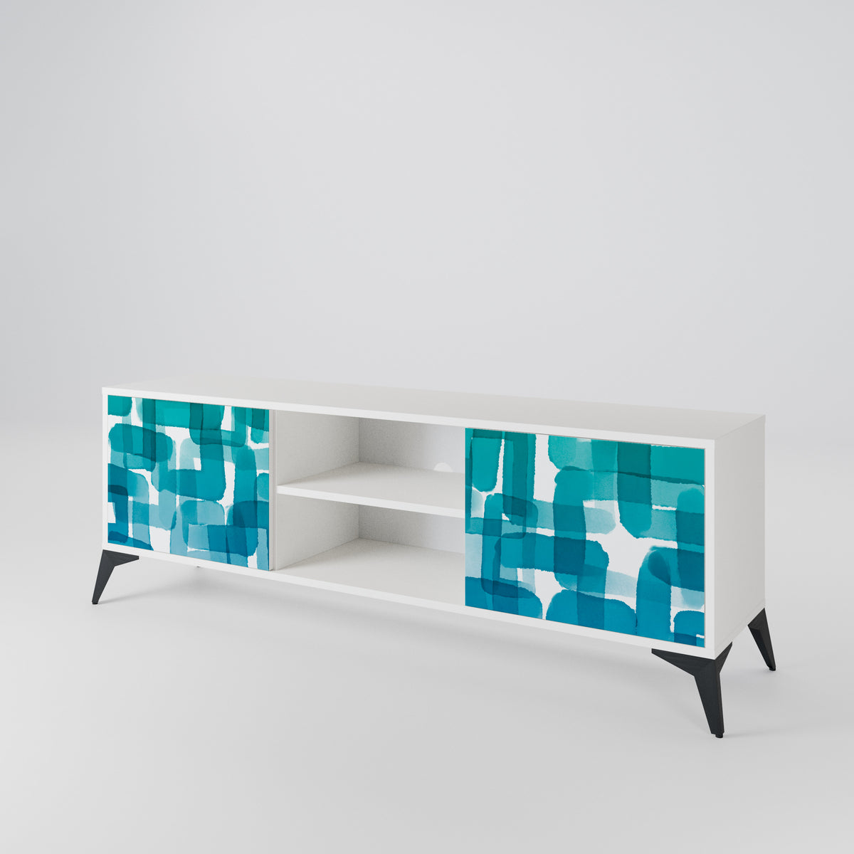 TURQUOISE RECTANGLES Móvel de TV de 2 Portas