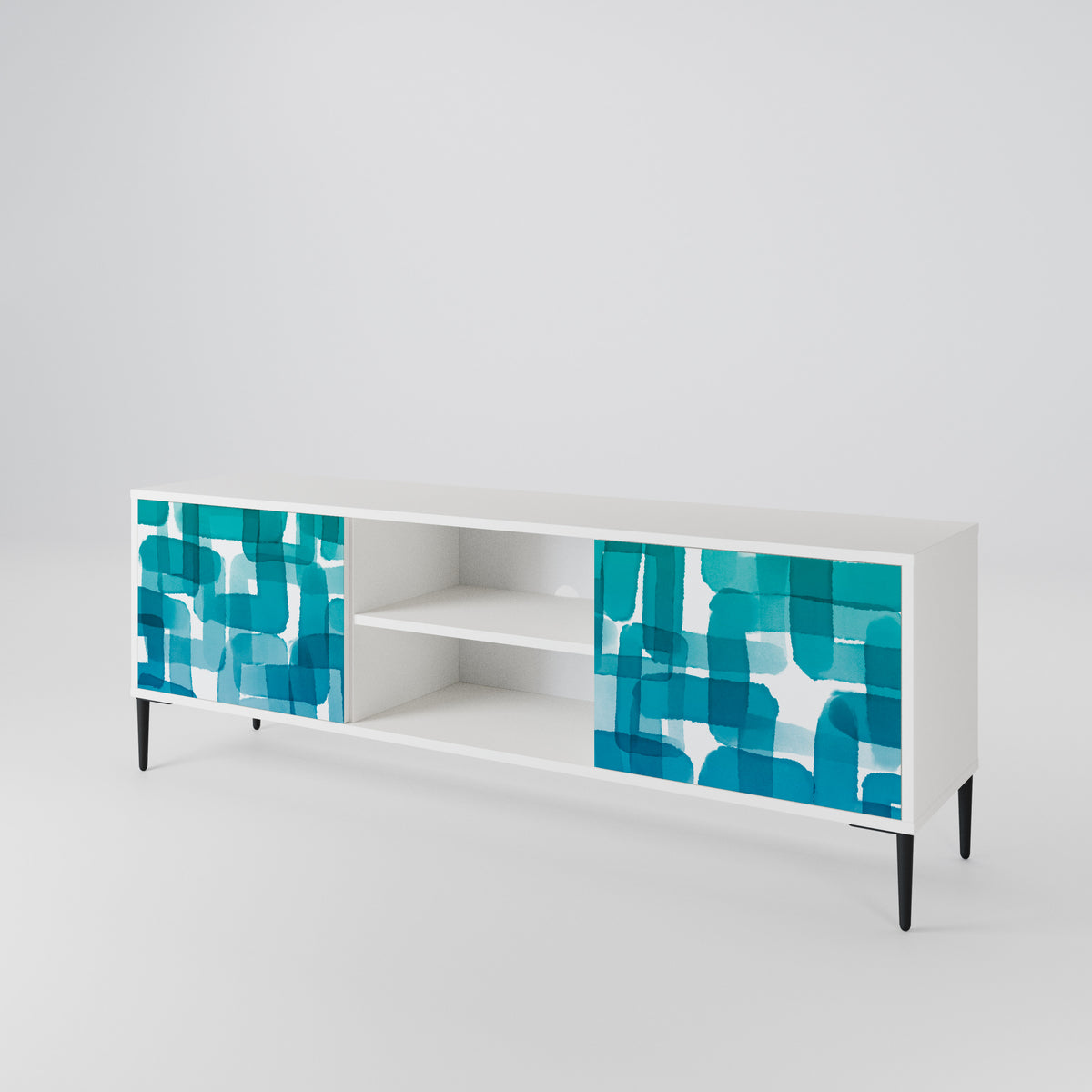 TURQUOISE RECTANGLES Móvel de TV de 2 Portas
