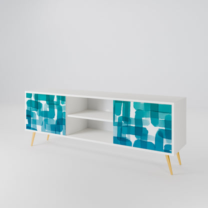 TURQUOISE RECTANGLES Móvel de TV de 2 Portas