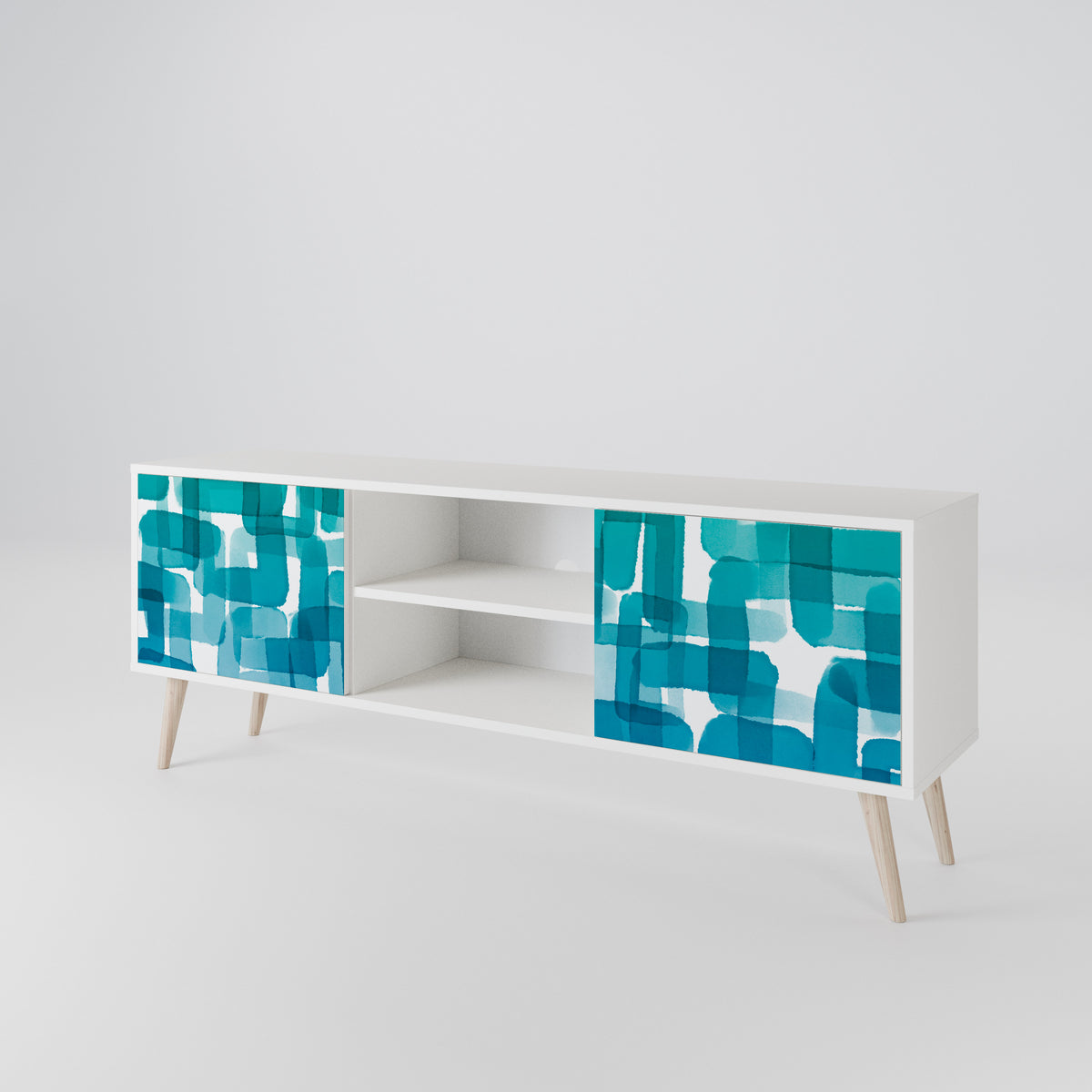 TURQUOISE RECTANGLES Móvel de TV de 2 Portas