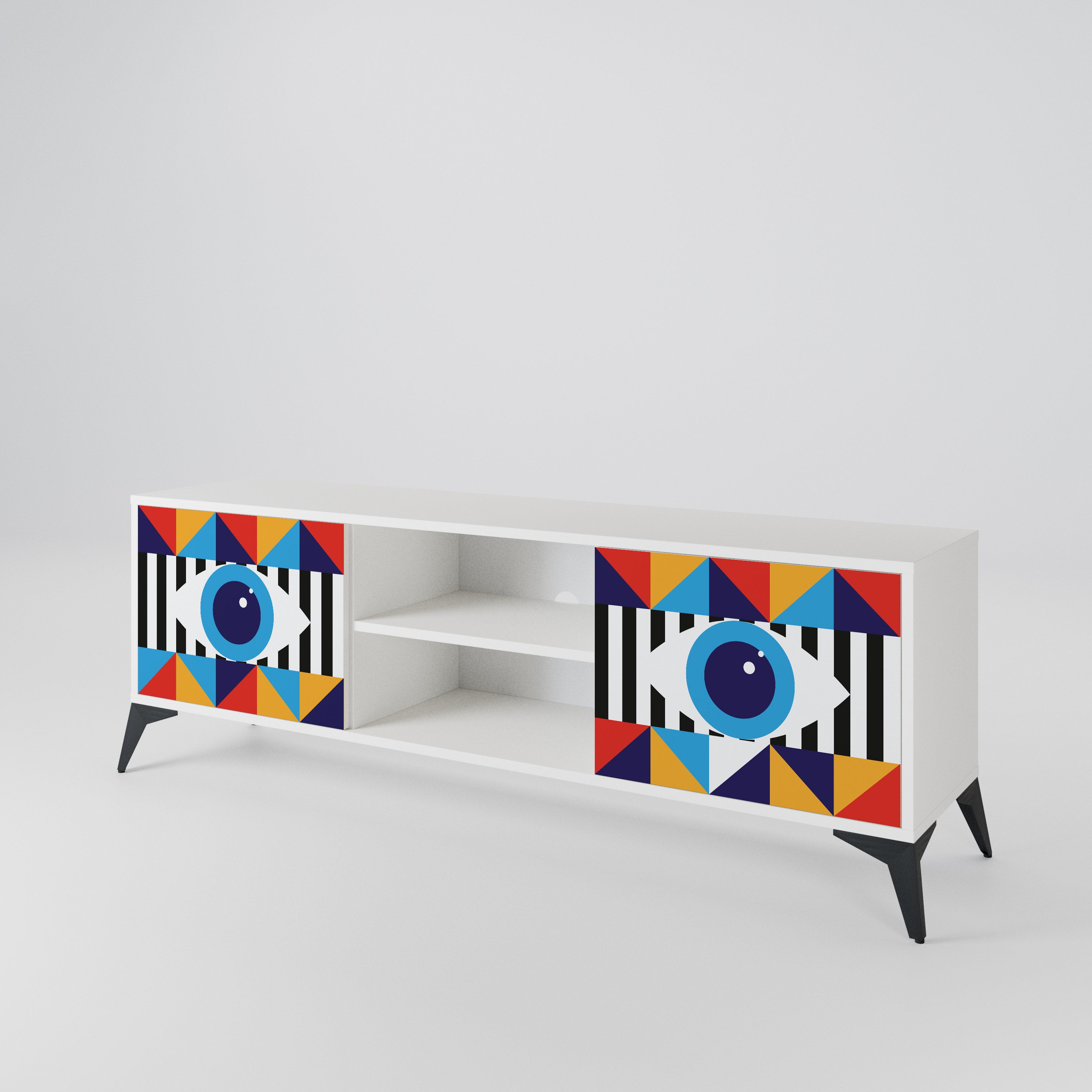 ABSTRACTION AND GEOMETRY 2-Door TV Cabinet