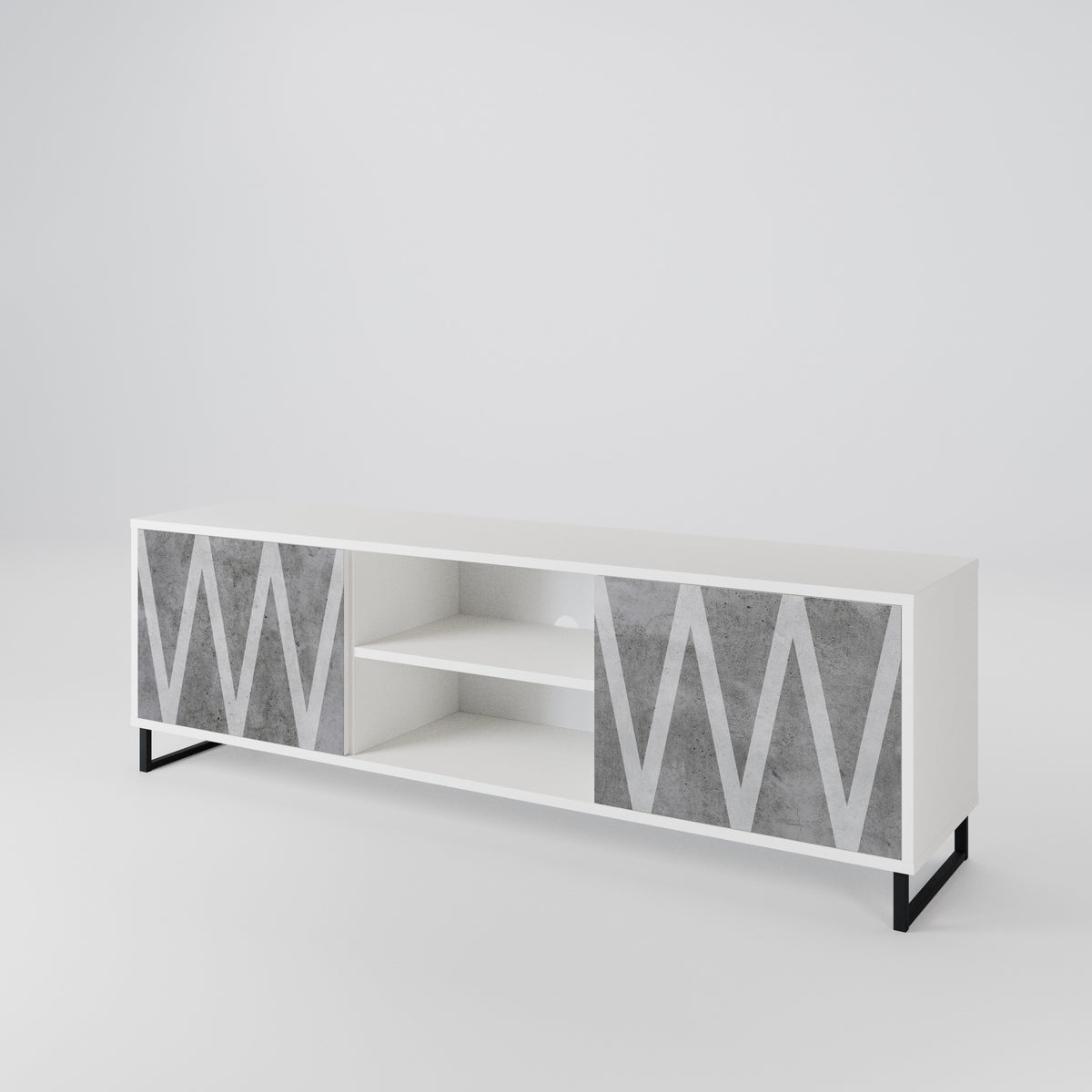 SOLID ZIG ZAG Móvel de TV de 2 Portas