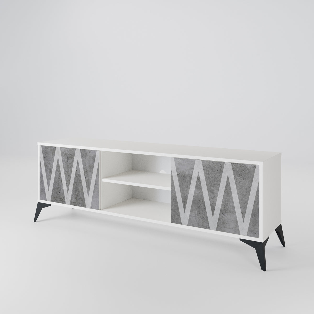 SOLID ZIG ZAG Móvel de TV de 2 Portas