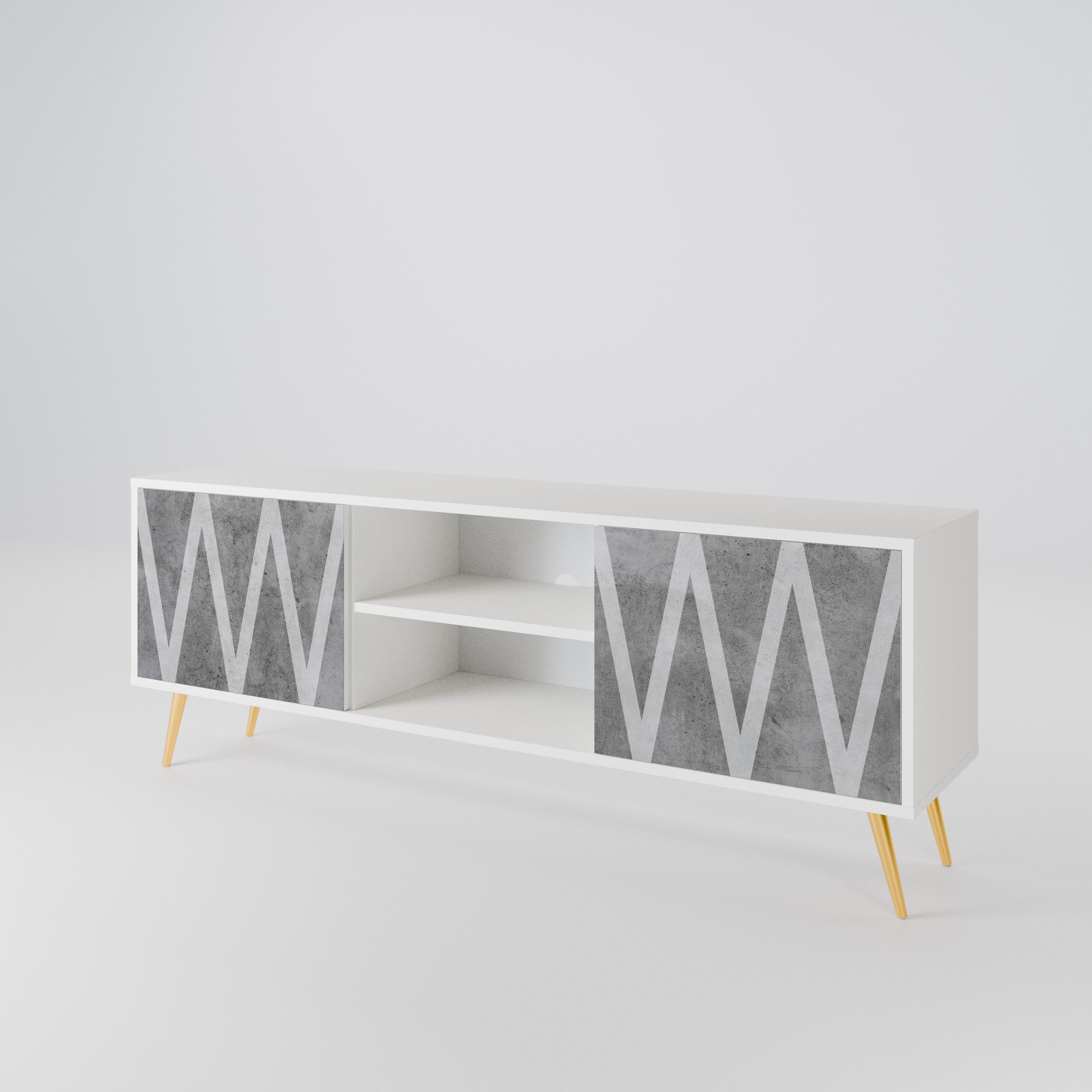 SOLID ZIG ZAG 2-Door TV Cabinet