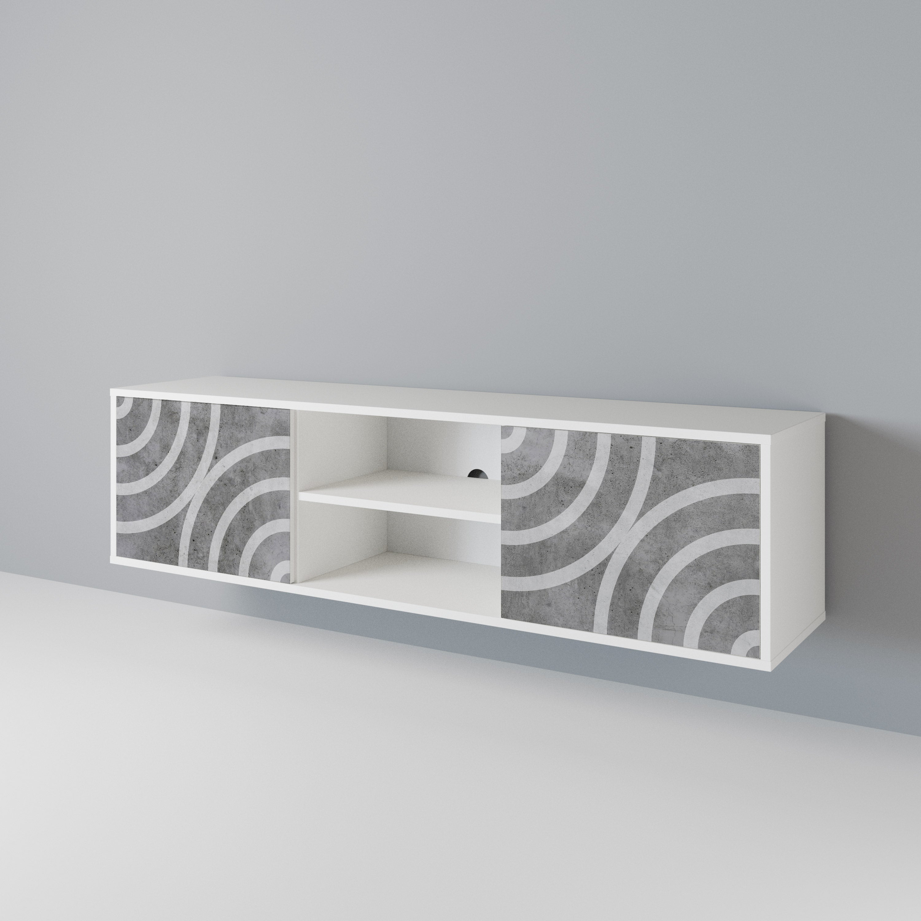 CIRCLE CONCRETE 2-Door TV Cabinet