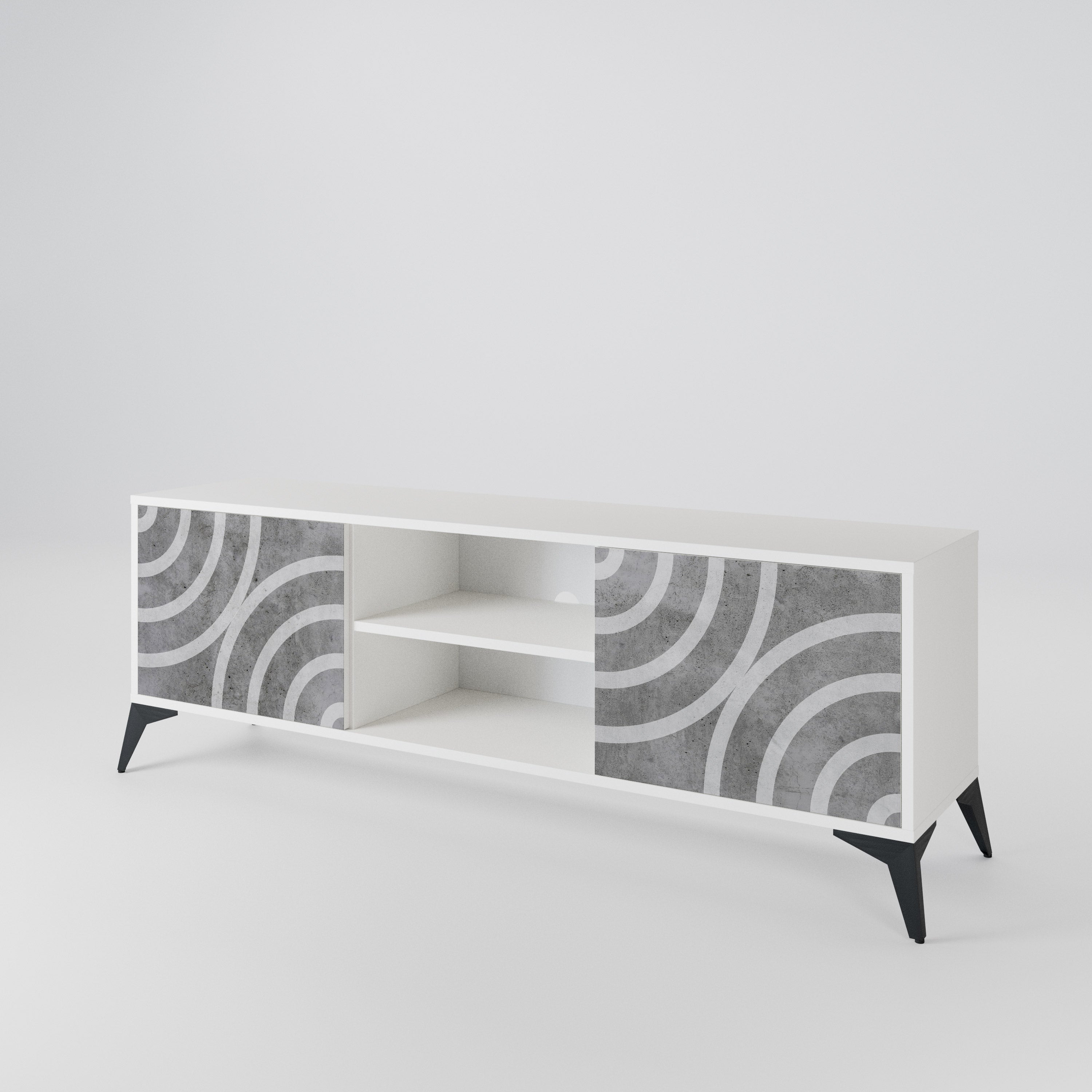 CIRCLE CONCRETE 2-Door TV Cabinet