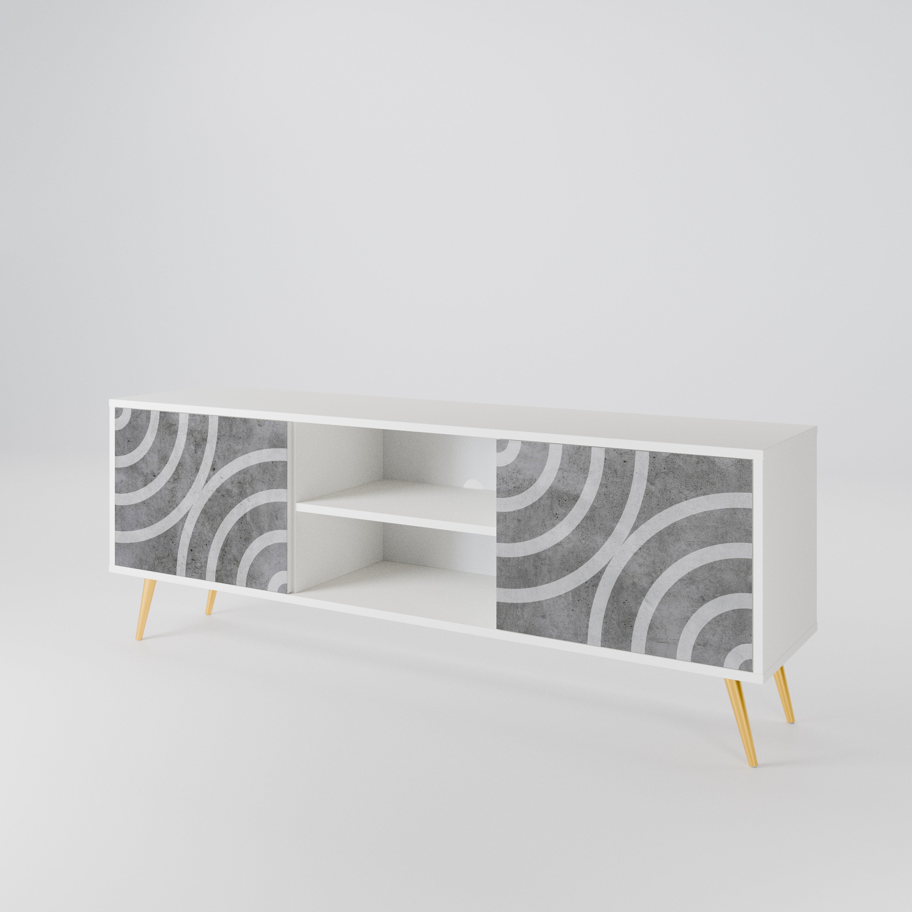 CIRCLE CONCRETE 2-Door TV Cabinet